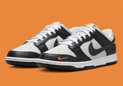 nike dunk low 'mini swoosh|black grey and orange dunks.